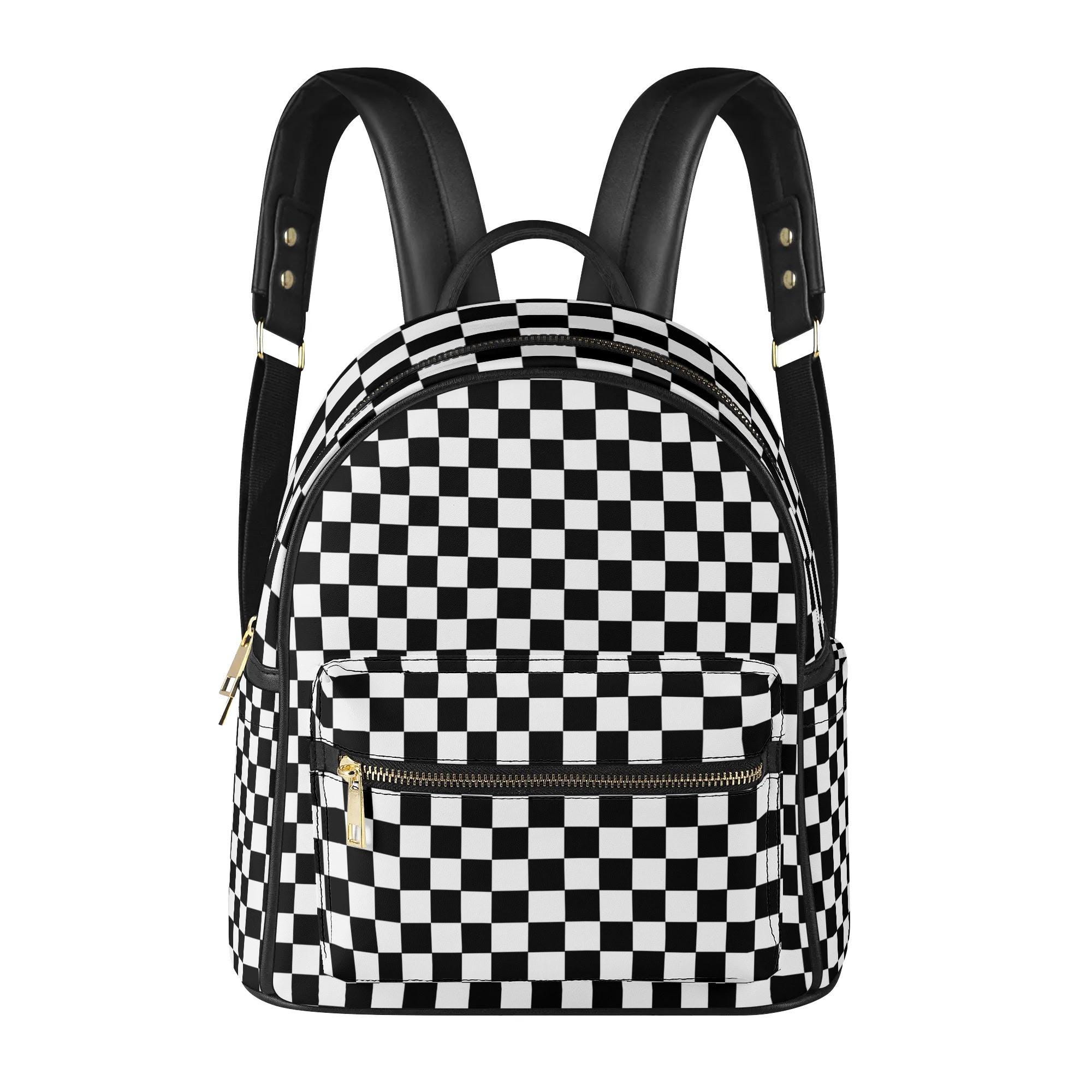 Black White Backpack Etsy