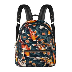 Sac à dos en cuir PU poisson koi
