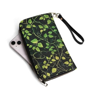Ivy Bag - Cartera de piel sintética verde - Regalo personalizado con monograma