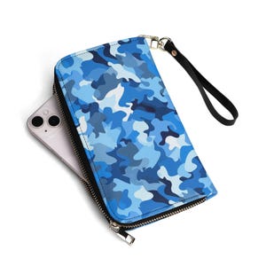 Blaue Brieftasche aus Camo-Leder - Stilvoll und langlebig - ideal für den täglichen Gebrauch und das Verschenken