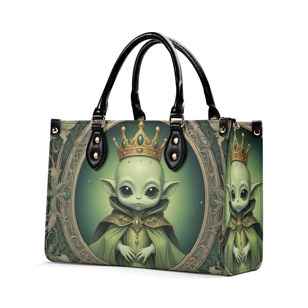 Alien Baby Print PU Leather Tote, Top Handle Crossbody Bag - Etsy