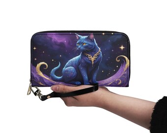 Overlord Cat-portemonnee Veganistisch leren schattige portemonnee Veganistisch leren portemonnee damesportemonnee met ritssluiting schattig multi-pocket