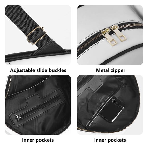 Vegan Leather Mini Backpack with Adjustable Straps, Side Pockets Alison Vintage Vegan Leather Mini Backpack– Ecosusi main image 3