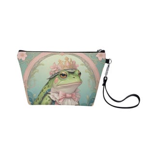 Frog Make Up Bag Zipper Bag Cute Bag Vegan Leather Zipper Pouch Pencil Pouch Toiletry Pouch