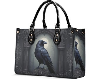 Gothic Raven Bag Cute Crossbody Bag Unique Bag Cute Purse, Luxury Bag Vegan Leather Bags Printed Designer Bag