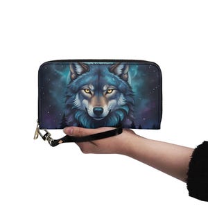 The Wolf Brieftasche Vegan Leder Niedliche Brieftasche Vegan Leder Brieftasche Zip Rund Frauen Brieftasche Niedlich Multi Pocket