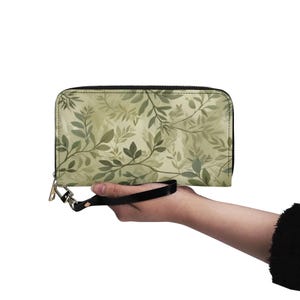 Carteira Verde Oliva Couro Vegano Carteira Bonita Couro Vegano Carteira Zip Around Carteira Feminina Bonita Multi Bolso