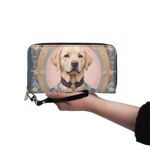 Portefeuille pour chien labrador retriever en cuir végétalien mignon portefeuille en cuir végétalien avec fermeture éclair pour femme portefeuille mignon avec plusieurs poches, idée cadeau unique