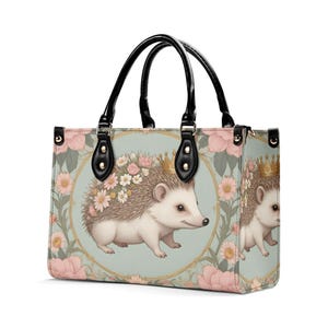 Bolso con estampado artístico de erizo en colores pastel, bonito bolso cruzado, bolso único, bonito bolso, bolso de lujo, bolsos de piel vegana, bolso de diseñador estampado