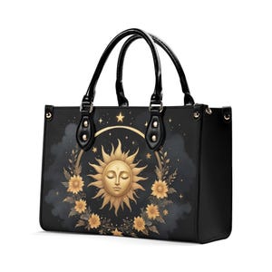 Golden Retro Sun Bag Cute Crossbody Purse Cute Purse, Top Handle Bag Witchcore Bags Goth Boho Hippie Style Bags