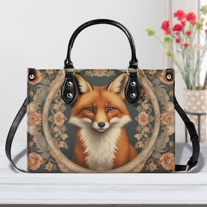Vintage Fuchs Tasche Niedliche Crossbody Bag Einzigartige Geldbörse Süße Geldbörse, Luxustasche Vegane Ledertaschen Bedruckte Designer Tasche