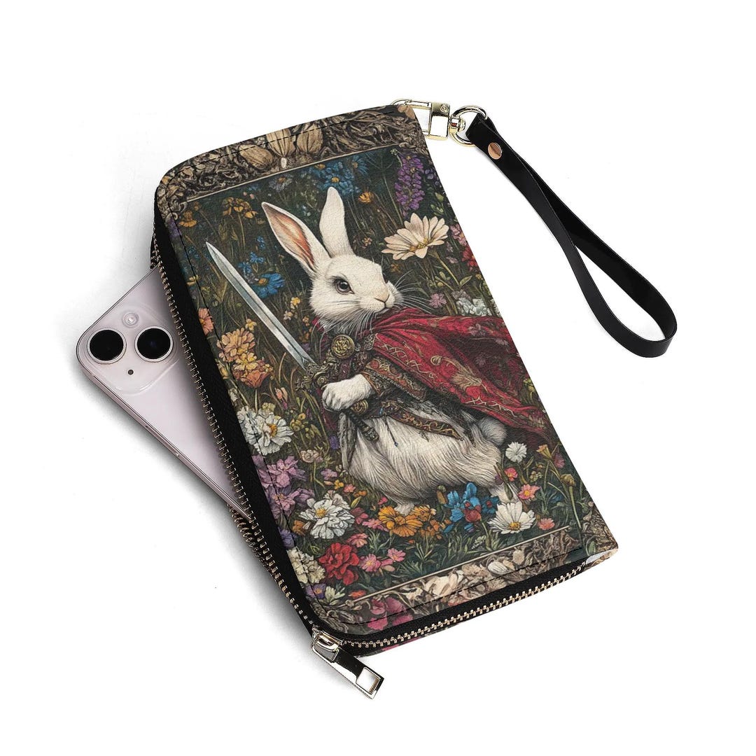 Medieval Rabbit Leather Wallet - Durable PU Material - Unique Design ...