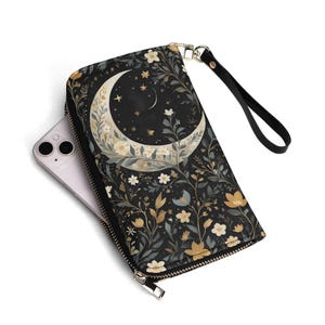 Carteira de couro Crescent Moon - PU e edição elegante