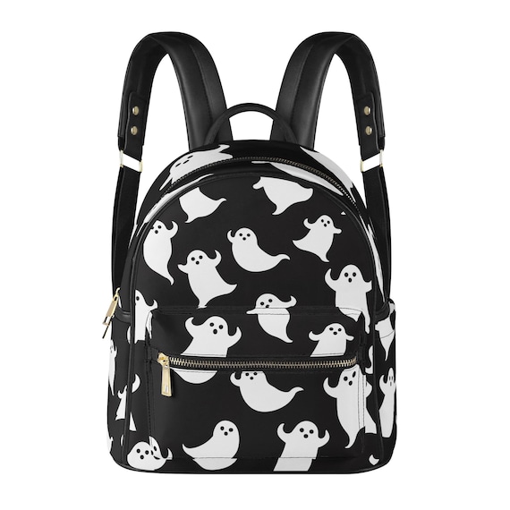 Mini Ghost Backpack Purse with Zipper Shoulder Bag Daypack Cute Skull Halloween spirit halloween ghostface bag - TikTok Shop main image 4