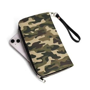 Camouflage PU-Leder Geldbörse - Grün