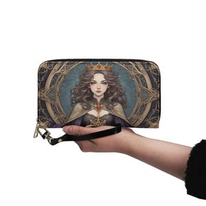 Carteira Witch Lady Couro Vegano Carteira Bonita Carteira Couro Vegano Carteira Zip Around Feminina Carteira Bonita Multi Bolso
