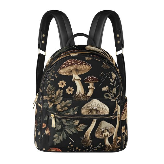 ?Mushroom Brown Backpack Mushroom Hunter Backpack - Crewel and Unusual main image 2
