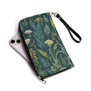 Cartera de piel sintética verde: decorativa y funcional