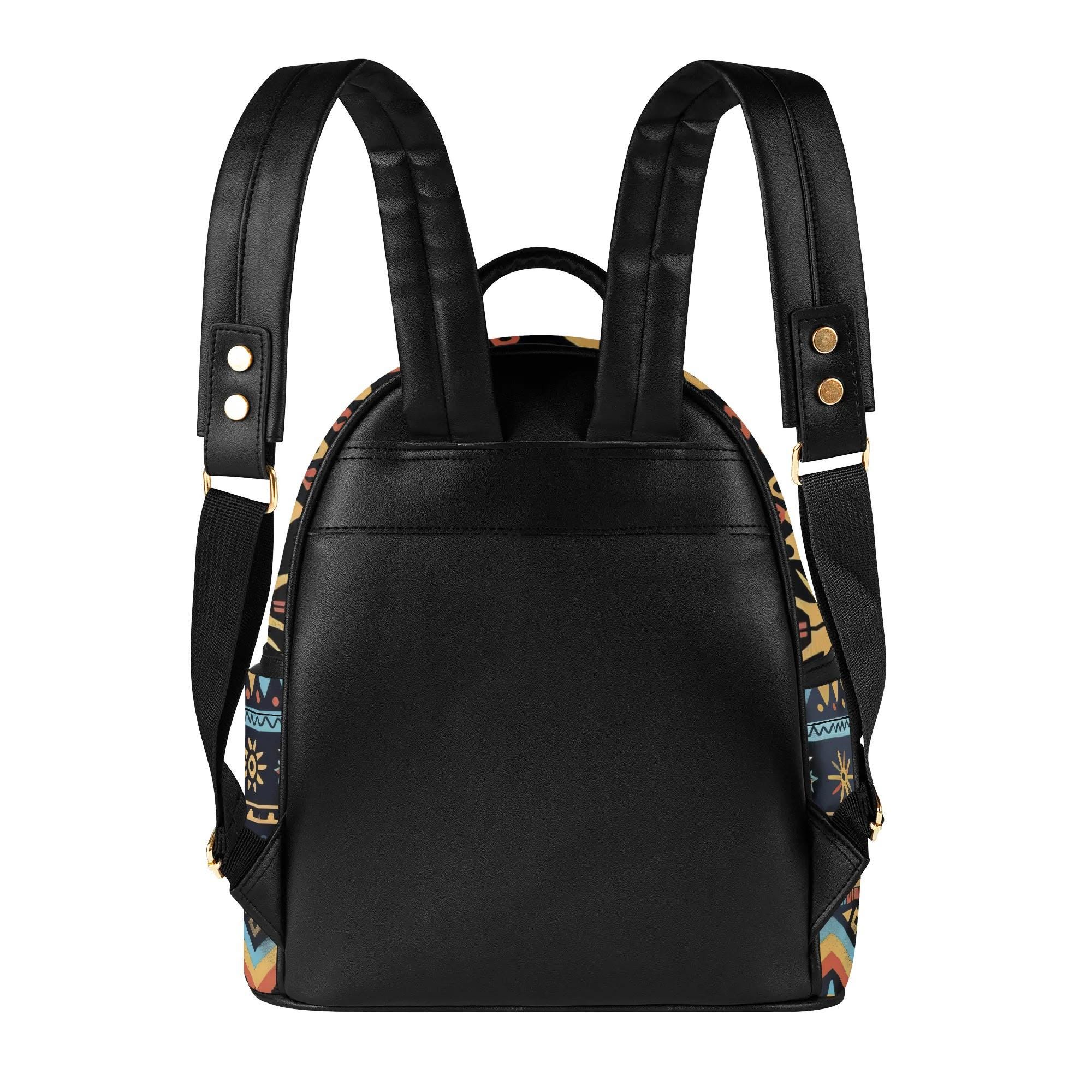 Leza Chic faux leather backpack. Vegan Aztec band . NEW Aztec Print Mini Backpack - Vegan Leather Travel Bag - Etsy main image 4