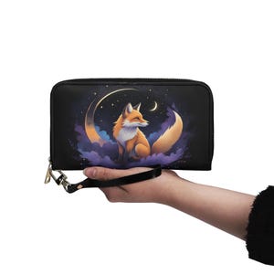 Himmlische Fuchs-Brieftasche aus veganem Leder