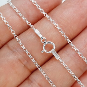 18 inch chain Sterling Silver Rolo Chain 1.5mm Finished Replacement Necklace Chain Made in Italy