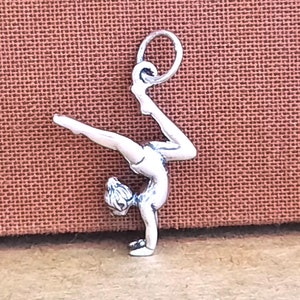 Girl Gymnast Gymnastics Charm Sterling Silver Girl Gymnast Gymnastics Charm Sterling Silver
