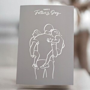 Graue Dad & Kids Vatertagskarte