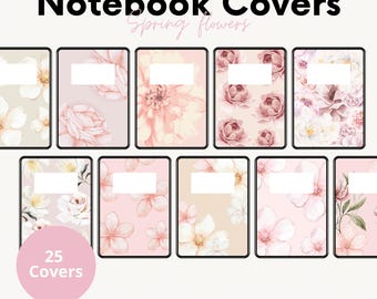25 portadas para cuadernos reMarkable Pro con estampado floral primaveral – Flores en acuarela PNG (descarga digital)