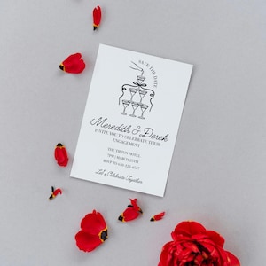 Editable Engagement Party Invitation, Classy Champagne Glasses