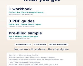 Personal Finance Spreadsheet | Monthly Budget, Credit Card and Bill Tracker | Excel and Google Sheets