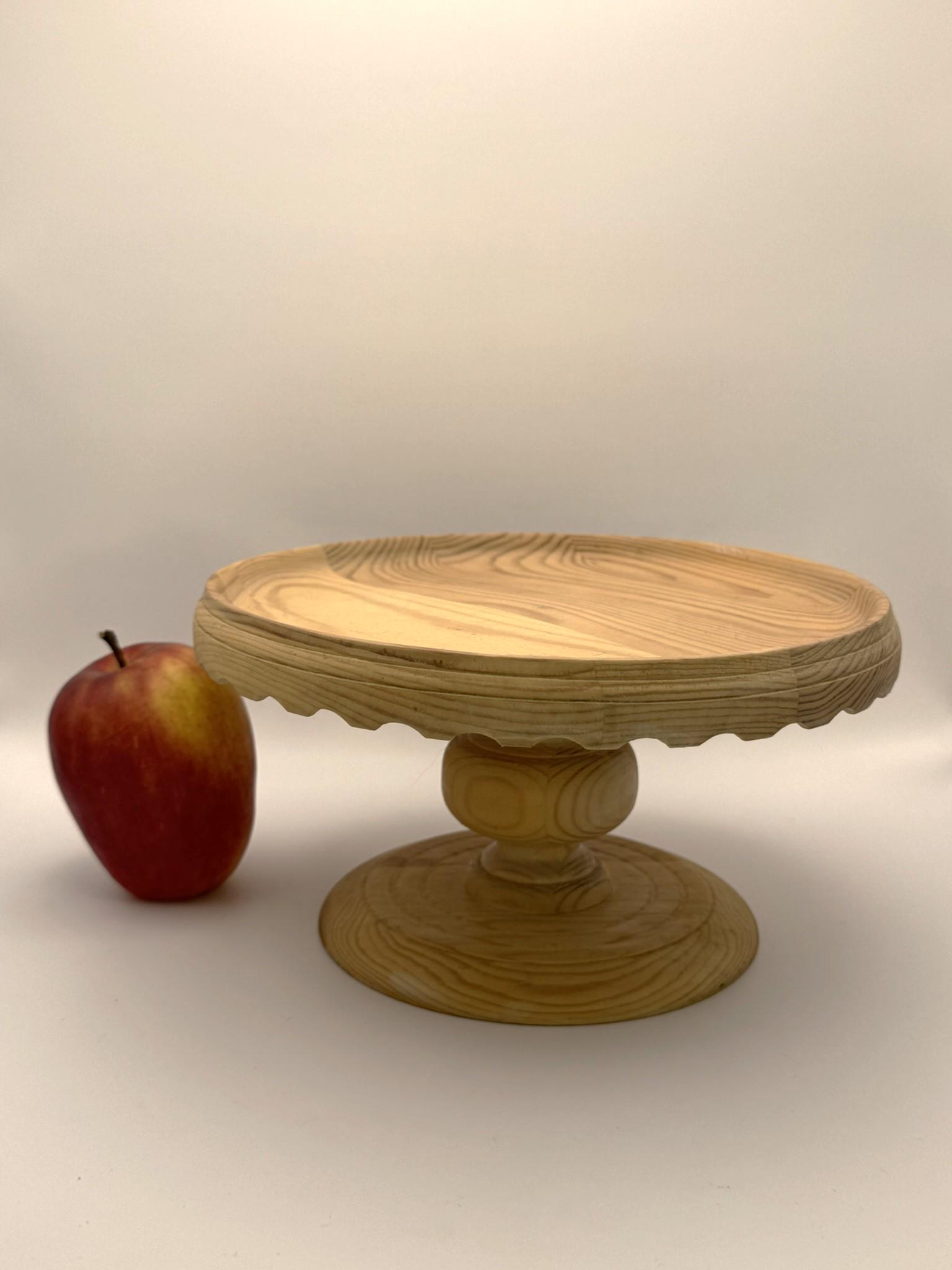 Handmade Norwegian Wooden Cake Stand – Scandinavian Rustic Decor
