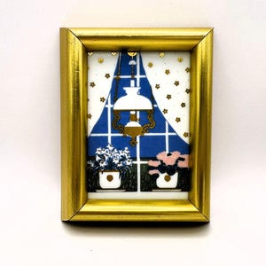 Vintage Norwegian Porsgrund Porcelain Art Tile, Hand Painted Wall Painting Picture, Design by Anne Marie Odegaard, Made in Norway