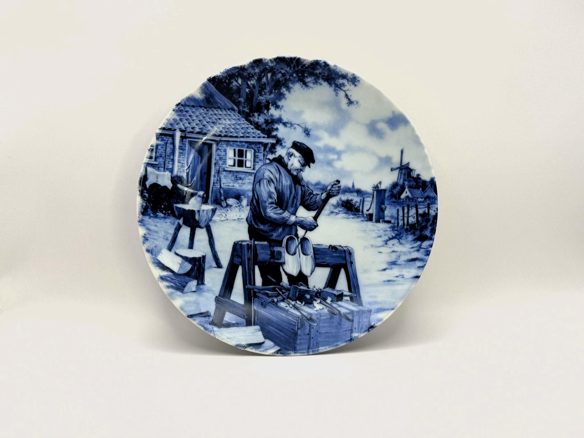 ヴィンテージ　Ter Steege BV Delftオランダ　ミニプレート2枚 1984 Ter Steege Bv Delft Blauw Hand Decorated In Holland