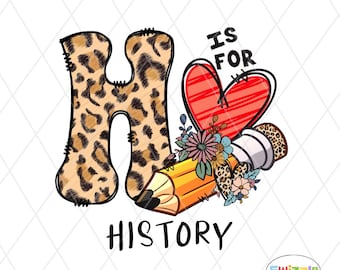 Leopard Print History Teacher PNG: Back To School Sublimation Graphic