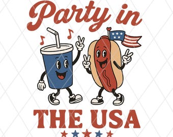 Party in the USA PNG-Datei, patriotisches Grillfest-Sublimationsdesign