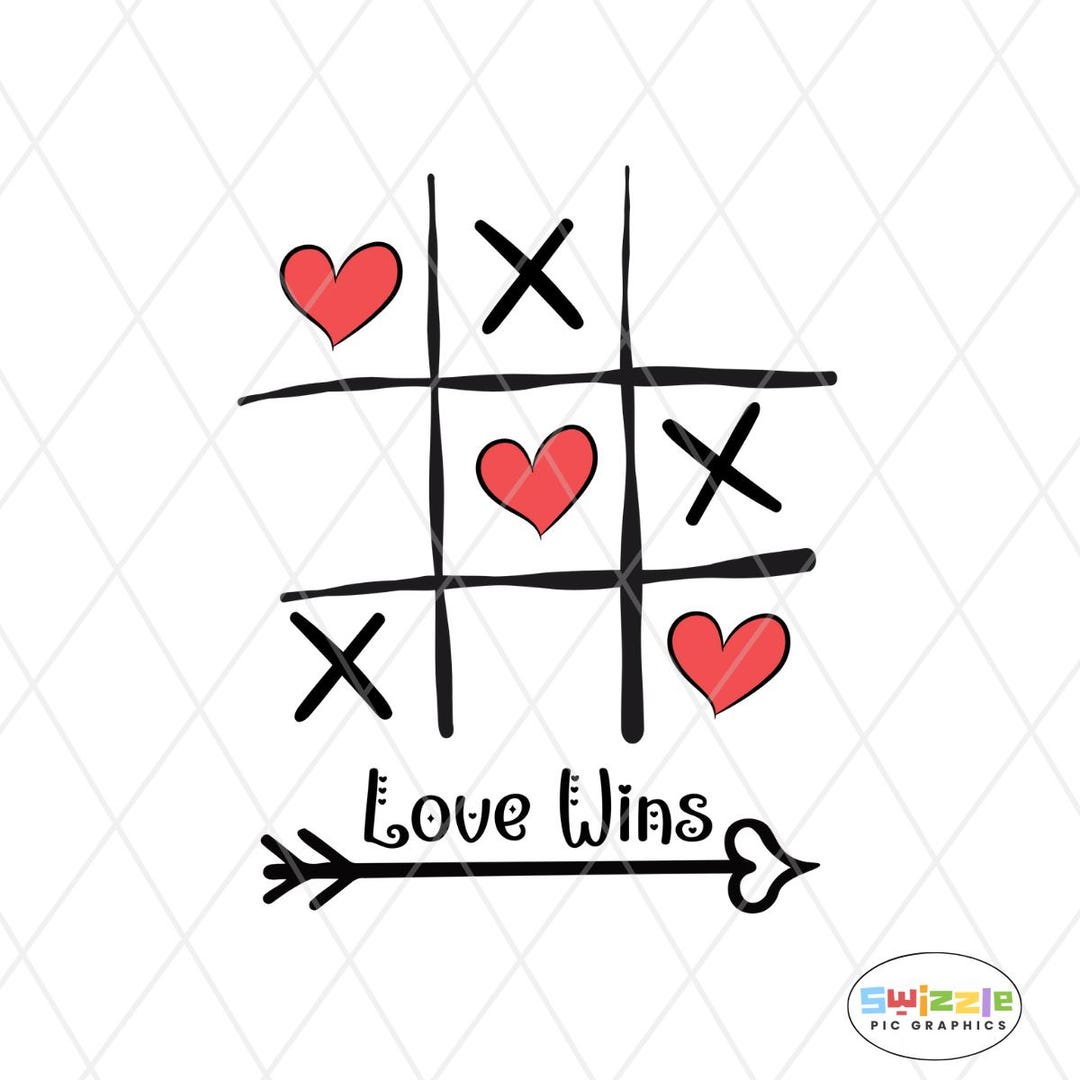 Tic Tac Toe Valentines Day PNG: Love Wins Sublimation Graphic Design - Etsy