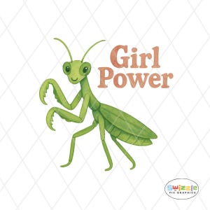 Mantis religiosa femenina PNG: Archivo de sublimación divertido para mujeres (descarga digital)