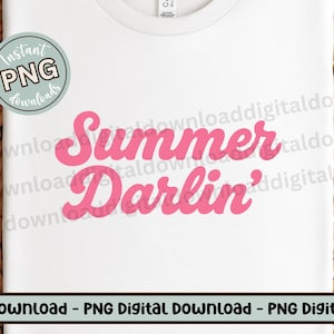 Summer Darlin' PNG, Retro Pink Script Sublimation Design, Southern Country Girl Aesthetic Graphic, Cute Coastal Cowgirl Digital Download