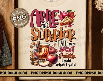 秋のリンゴ PNG：アップルサイダー、パイ昇華ファイル（デジタルダウンロード）