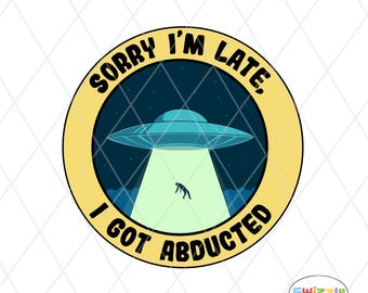 Funny Alien Abduction PNG Graphic: UFO Graphic Tee Sublimation Digital Download