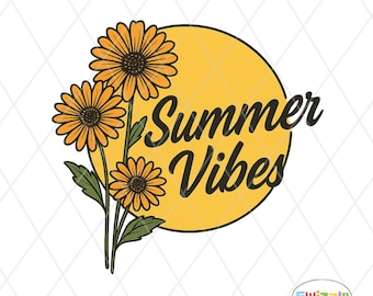 Summer Vibes Sunflower Lover PNG Sublimation File: Digital Download Graphic Design