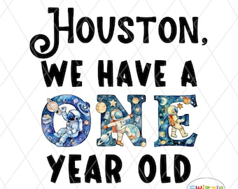 Astronaut First Birthday PNG: Galaxy Smash Cake Design (Digital Download)