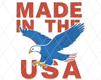 Made in the USA PNG Download, Patriotic Bald Eagle American Sublimation Graphics