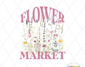 Farmers Flower Market PNG: Spring Summer Wildflower Sublimation Design