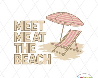 Silla de playa retro PNG: Gráfico de verano costero rosa (Descarga digital)