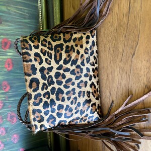 Bolso, Cartera Crossbody, pequeño, cuero original, hecho a mano, unico de leopardo