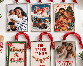 Custom Portrait Frame Christmas Ornament, Personalized Christmas Keepsake