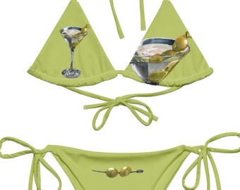 Bikinis And Martinis Bachelorette Party String Bikini Set, Team Bride Bikini, Bride Bikini