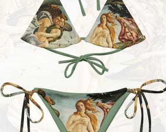 The Birth of Venus Print String Bikini Set