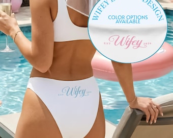Wifey Est 2026 Bikini Bottom, Bride Bachelorette Swimsuit, Honeymoon Pool Party Outfit